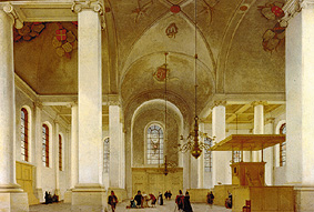 Inside of the new church (Nieuwe Kerk) of Haarlem. from Pieter Jansz. Saenredam