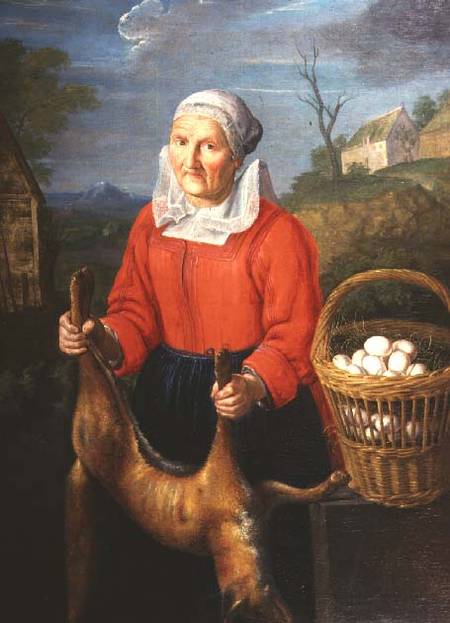An Old Woman with a Dead Fox from Pieter Snyers