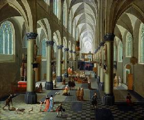 Interior of a Church (oil on panel)
