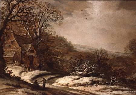 Winter Landscape with Cottages from Pieter van Santvoort