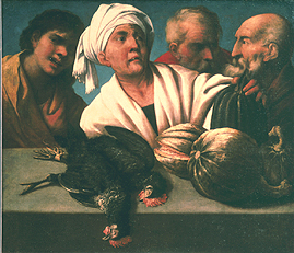 Genre-Szene mit geschlachteten Hähnen from Pietro della Vecchia Muttoni