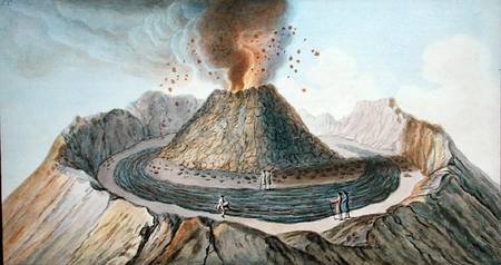 Interior of the Cone of Vesuvius Before the 1767 Eruption, plate 9 from 'Campi Phlegraei: Observatio from Pietro Fabris