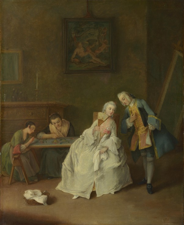 A Lady receiving a Cavalier from Pietro Longhi