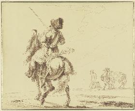 Ungarischer Reiter mit Pelzmütze und Ziegenfell