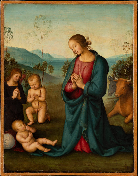 Madonna, the Infant St. John and an angel, worshiping the Christ Child from Pietro Perugino