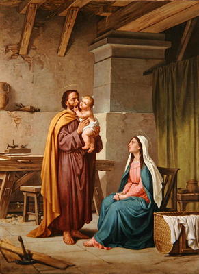 The Holy Family in St Joseph's Workshop (oil on canvas) from Pietro Pezzati