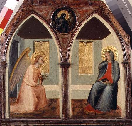 The St. Giusto Polytych, detail showing the Annunciation from Pietro Lorenzetti