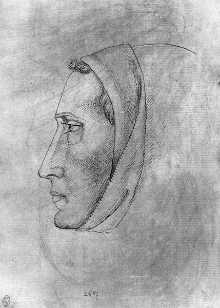 Head of a monk, from the The Vallardi Album from Pisanello