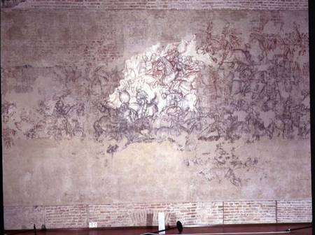 Battle tournament, fragment of mural painting from the Sala del Pisanello from Pisanello