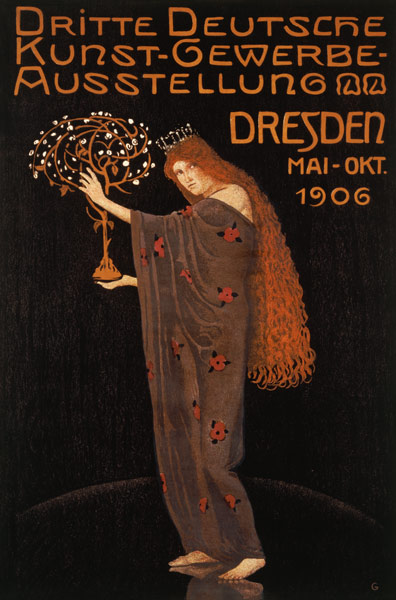 Poster for the 3rd German arts and crafts -- exhibition in 1906 of Otto Gussmann from Advertising art