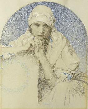 Portrait von Muchas Tochter Jaroslava (Jarca)