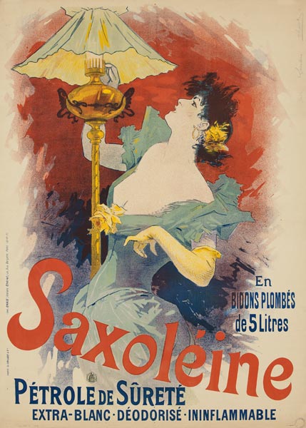 Poster advertising 'Saxoleine Safety Lamp Oil' from Advertising art