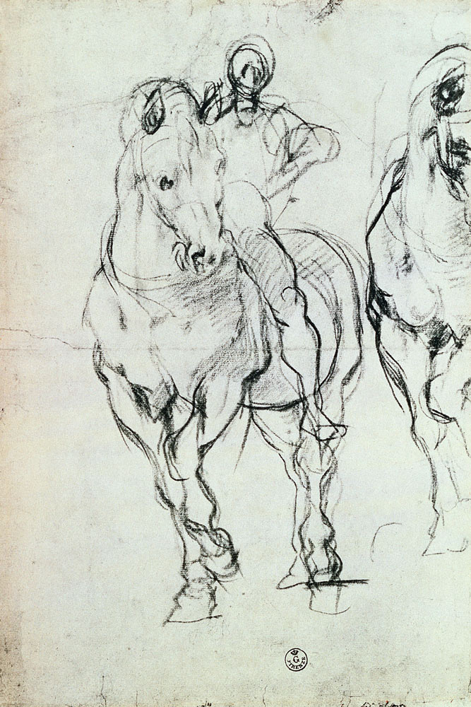 Study of a horseman for 'The Israelites Quenching Their Thirst in the Desert' from Jacopo Pontormo,Jacopo Carucci da
