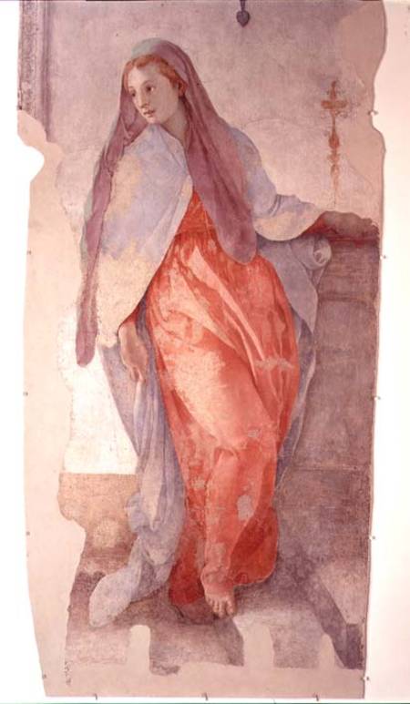 The Annunciation, detail of the Virgin from Jacopo Pontormo,Jacopo Carucci da