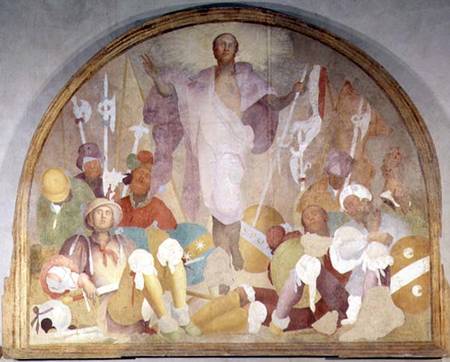 The Resurrection, lunette from the fresco cycle of the Passion from Jacopo Pontormo,Jacopo Carucci da