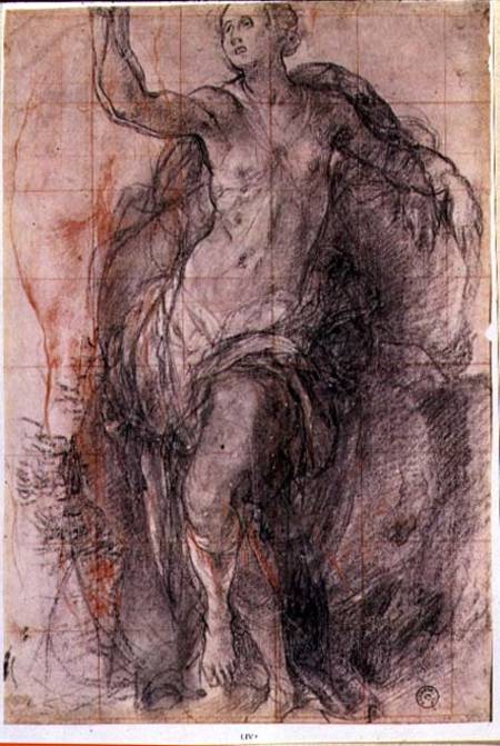 Study of a female figure with loose drapery from Jacopo Pontormo,Jacopo Carucci da