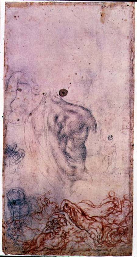Study for a portrait of Cosimo I Giovinetto with other studies of writhing bodies from Jacopo Pontormo,Jacopo Carucci da