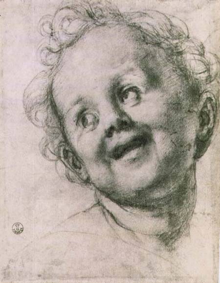 Study of a putto for the 'Holy Family with Saints' (Pucci altarpiece) in the Church of San Michele V from Jacopo Pontormo,Jacopo Carucci da