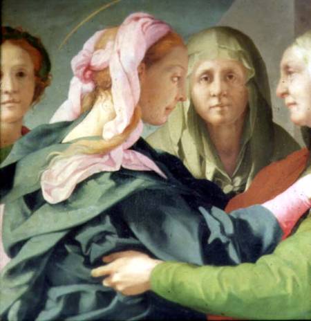The Visitation (detail of 60438) from Jacopo Pontormo,Jacopo Carucci da