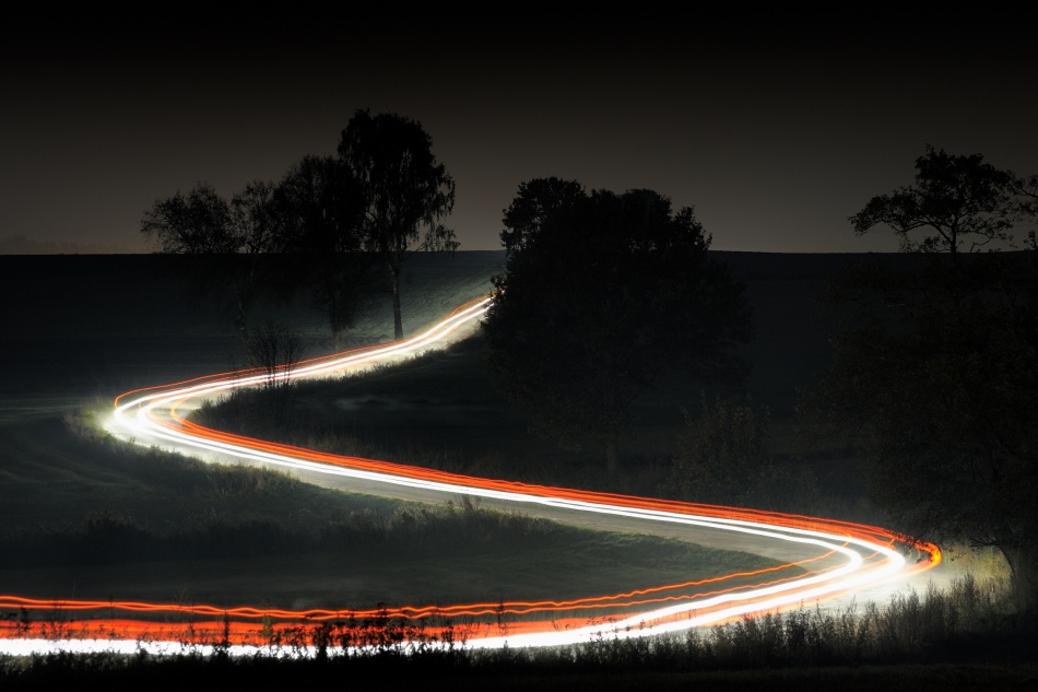 Country road at night from Przemek Wielicki