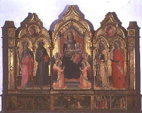 Madonna and Child enthroned with St. Catherine, St. drancis, St. Zenobius and St. Mary Magdalene (te