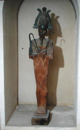 Statue of the Cult of Osiris (painted wood & bronze)