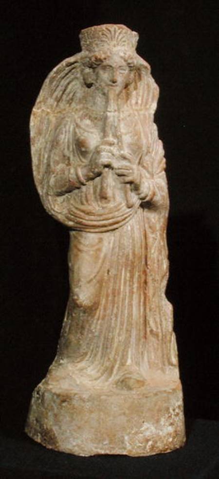Statuette of a woman playing a double flute, from Tunisia from Punic