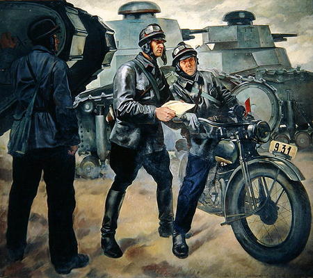 Tank Men, 1928 (oil on canvas) from Pyotr Mitrofanovich Shukhmin