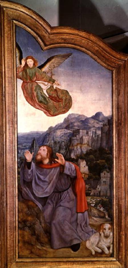 The Holy Kinship, or the Altarpiece of St. Anne, detail of the left panel depicting the Annunciation from Quentin Massys or Metsys
