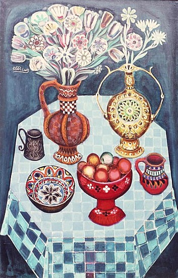 Still Life with Red Apples, 1967 (oil on canvas)  from Radi  Nedelchev