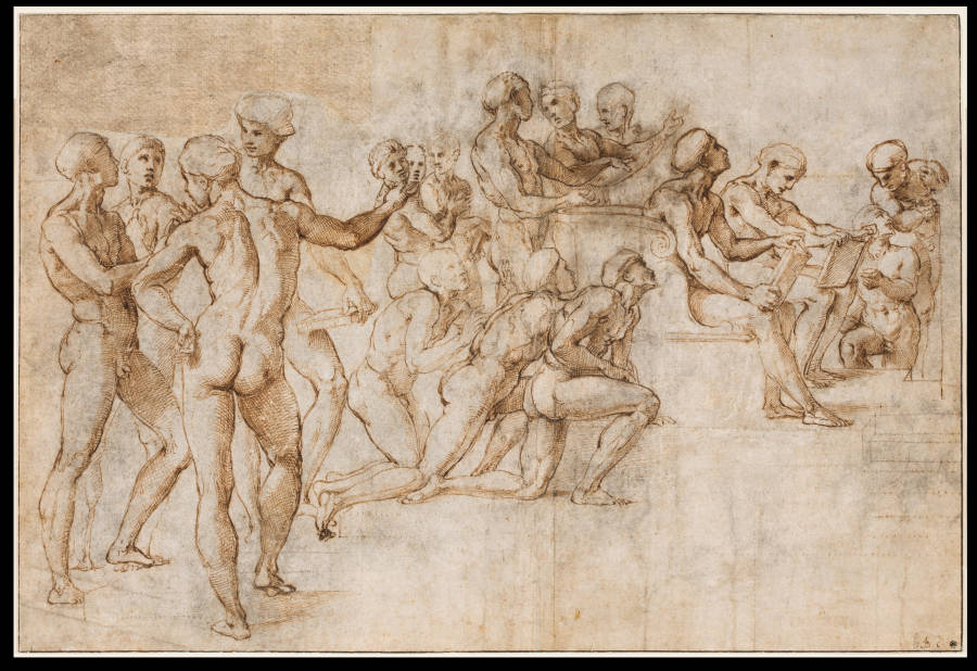 Study for the lower left section of the Disputa from Raffael