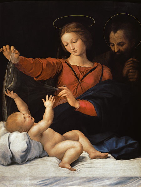 Holy Family, so-called Madonna del bicycle. Copy of the missing painting. from Raffaello Sanzio da Urbino