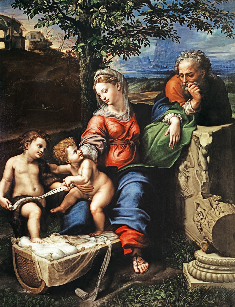 Holy family with St. John (by Raffael and Giulio Romano) from Raffaello Sanzio da Urbino