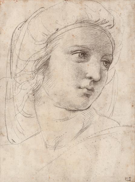 Kopf einer Muse. from Raffaello Sanzio da Urbino