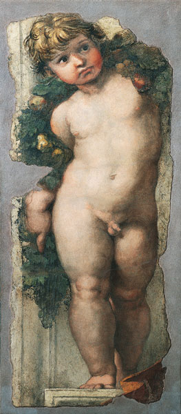 Putto with Festoon (fresco fragment) from Raffaello Sanzio da Urbino