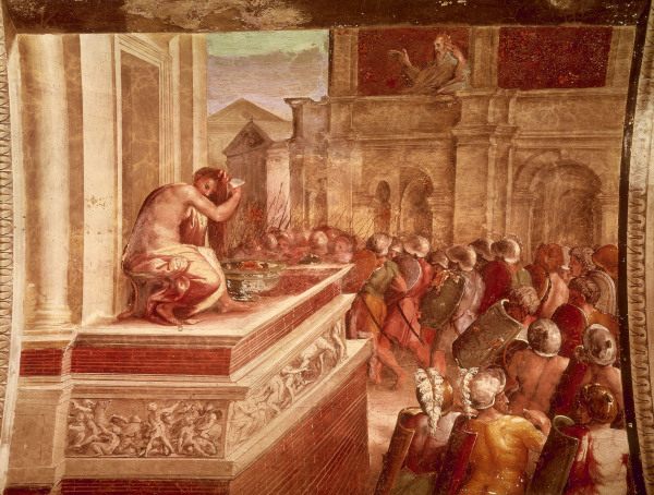 Raphael / David and Bathsheba / Fresco from Raffaello Sanzio da Urbino