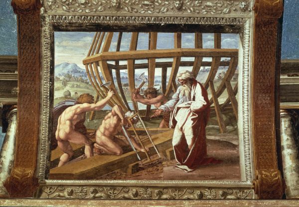 Raphael /The building of the Ark /c.1515 from Raffaello Sanzio da Urbino