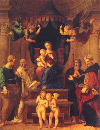Madonna del Baldacchino (with child, four saints and four angels) from Raffaello Sanzio da Urbino