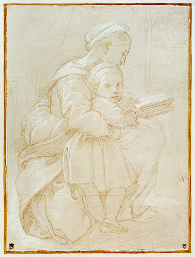 Woman Reading With a Child at her Side from Raffaello Sanzio da Urbino
