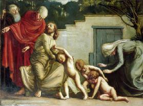 Thetis giving Achilles his arms - Giulio Romano as art print or hand  painted oil.
