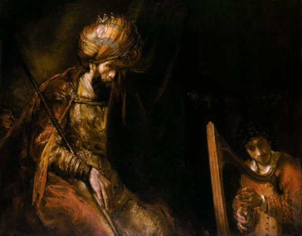 David plays in front of Saul from Rembrandt van Rijn