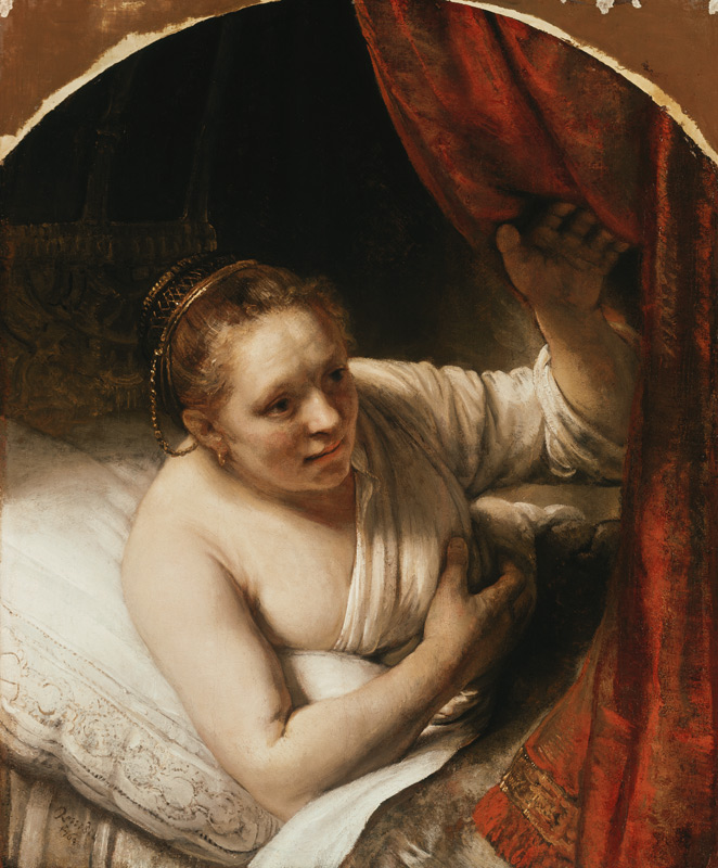 Sarah expects Tobias in the wedding night. from Rembrandt van Rijn