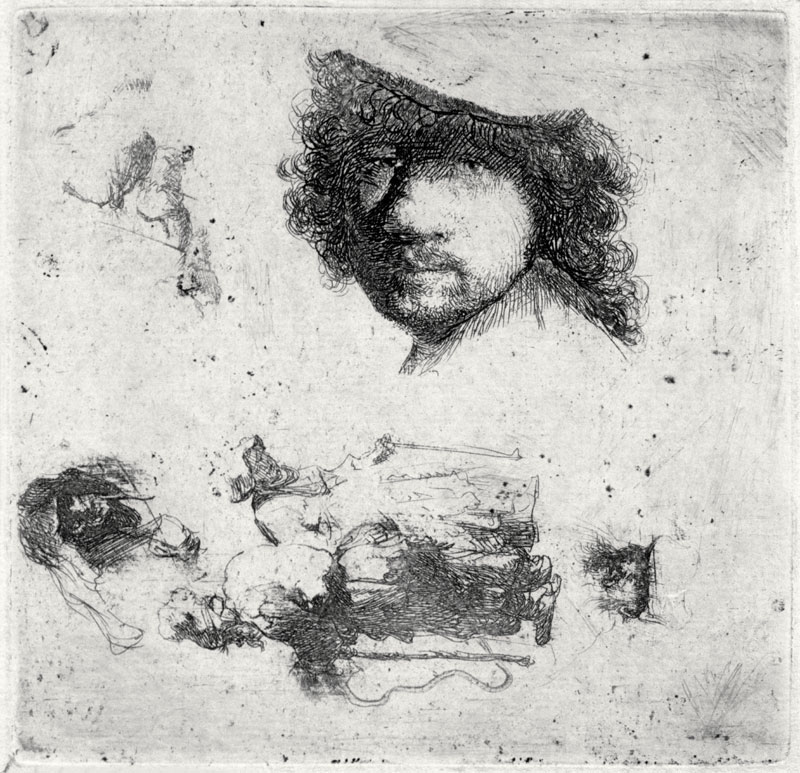 Rembrandt, Selbstbildnis 1632 / Radierg. from Rembrandt van Rijn