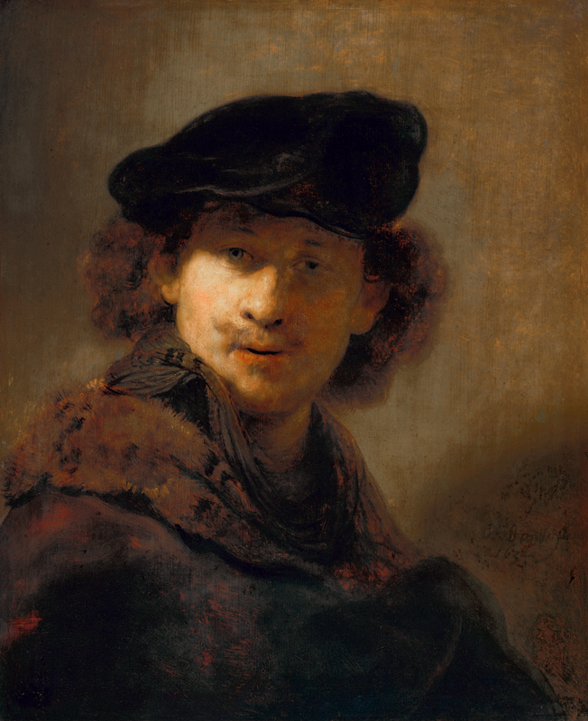 Self-Portrait with Velvet Beret from Rembrandt van Rijn