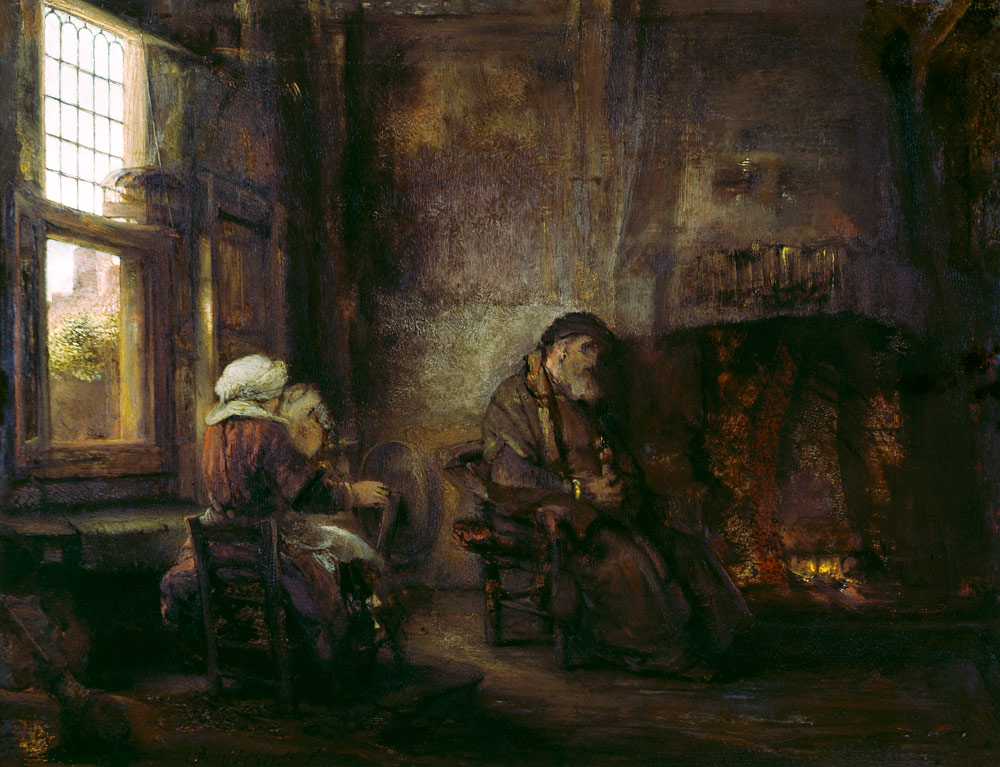 Tobit and Anna waiting for the return of their son from Rembrandt van Rijn