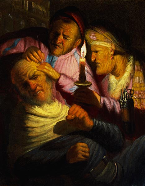 Der Gefühlssinn: Die Kopfoperation. from Rembrandt van Rijn