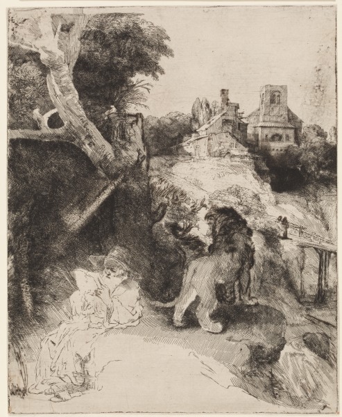 St. Jerome in an Italian Landscape from Rembrandt van Rijn