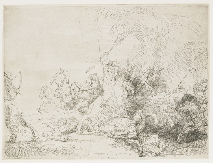 The Large Lion Hunt from Rembrandt van Rijn