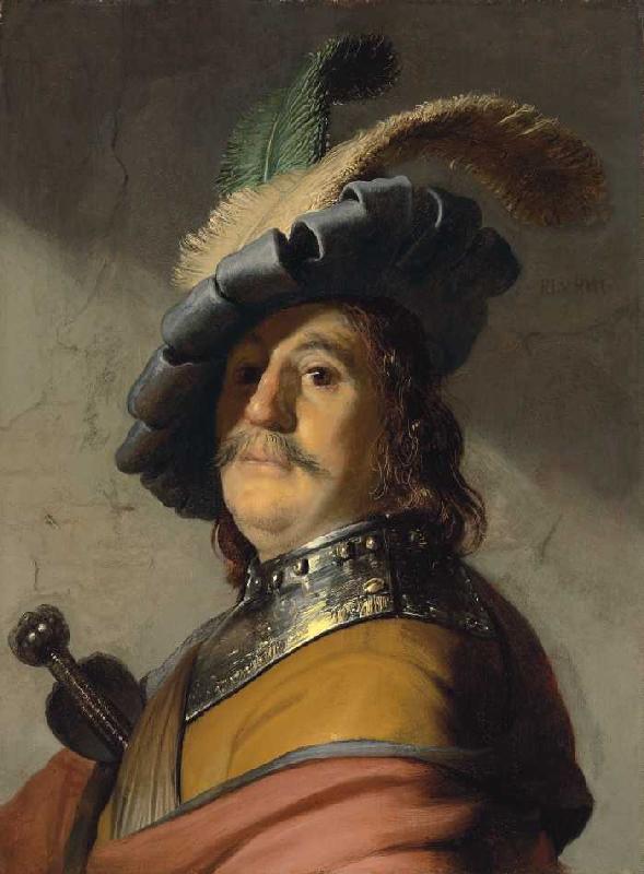 Ein Mann mit Ringkragen und Kappe. from Rembrandt van Rijn