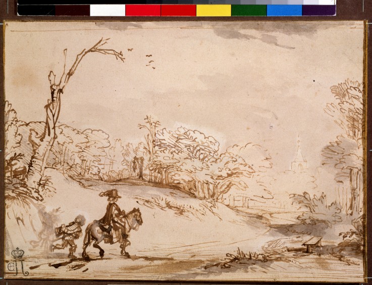 Landscape with a Horseman from Rembrandt van Rijn